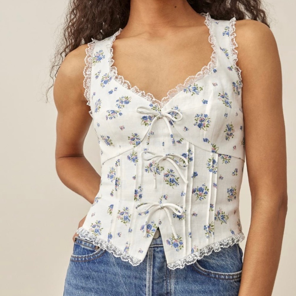NWT Reformation Brenda Linen Top (6)